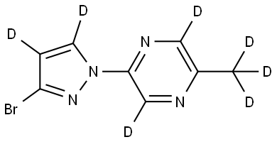 2-(3-bromo-1H-pyrazol-1-yl-4,5-d2)-5-(methyl-d3)pyrazine-3,6-d2 Structure