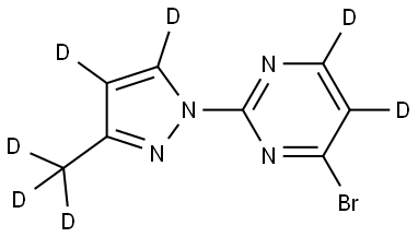 4-bromo-2-(3-(methyl-d3)-1H-pyrazol-1-yl-4,5-d2)pyrimidine-5,6-d2 Structure