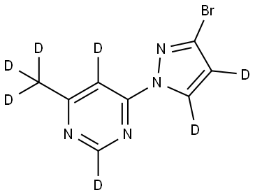 4-(3-bromo-1H-pyrazol-1-yl-4,5-d2)-6-(methyl-d3)pyrimidine-2,5-d2 Structure