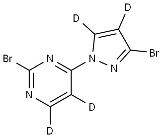 2-bromo-4-(3-bromo-1H-pyrazol-1-yl-4,5-d2)pyrimidine-5,6-d2 Structure