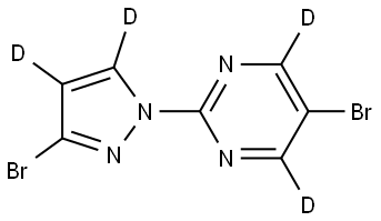 5-bromo-2-(3-bromo-1H-pyrazol-1-yl-4,5-d2)pyrimidine-4,6-d2 Structure