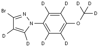 3-bromo-1-(4-(methoxy-d3)phenyl-2,3,5,6-d4)-1H-pyrazole-4,5-d2 Structure