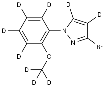 3-bromo-1-(2-(methoxy-d3)phenyl-3,4,5,6-d4)-1H-pyrazole-4,5-d2 Structure
