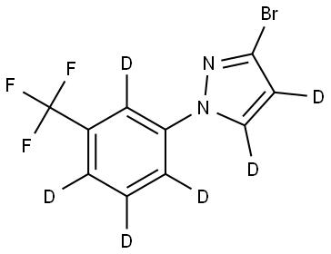 3-bromo-1-(3-(trifluoromethyl)phenyl-2,4,5,6-d4)-1H-pyrazole-4,5-d2 Structure