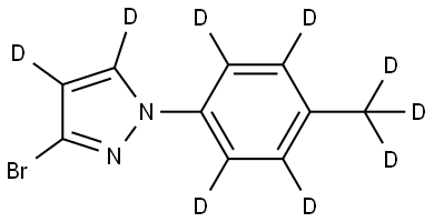 3-bromo-1-(4-(methyl-d3)phenyl-2,3,5,6-d4)-1H-pyrazole-4,5-d2 Structure