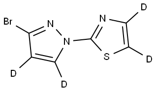 2-(3-bromo-1H-pyrazol-1-yl-4,5-d2)thiazole-4,5-d2 Structure