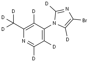 4-(4-bromo-1H-imidazol-1-yl-2,5-d2)-2-(methyl-d3)pyridine-3,5,6-d3 Structure
