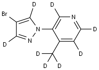 3-(4-bromo-1H-pyrazol-1-yl-3,5-d2)-4-(methyl-d3)pyridine-2,5,6-d3 Structure