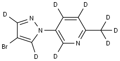 5-(4-bromo-1H-pyrazol-1-yl-3,5-d2)-2-(methyl-d3)pyridine-3,4,6-d3 Structure
