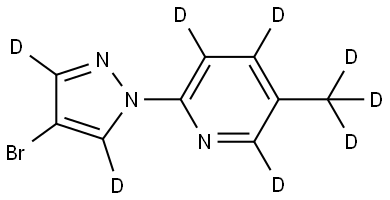 2-(4-bromo-1H-pyrazol-1-yl-3,5-d2)-5-(methyl-d3)pyridine-3,4,6-d3 Structure