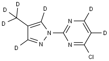 4-chloro-2-(4-(methyl-d3)-1H-pyrazol-1-yl-3,5-d2)pyrimidine-5,6-d2 구조식 이미지