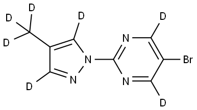 5-bromo-2-(4-(methyl-d3)-1H-pyrazol-1-yl-3,5-d2)pyrimidine-4,6-d2 Structure