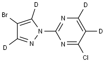 2-(4-bromo-1H-pyrazol-1-yl-3,5-d2)-4-chloropyrimidine-5,6-d2 Structure