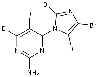 4-(4-bromo-1H-imidazol-1-yl-2,5-d2)pyrimidin-5,6-d2-2-amine Structure