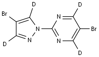 5-bromo-2-(4-bromo-1H-pyrazol-1-yl-3,5-d2)pyrimidine-4,6-d2 Structure