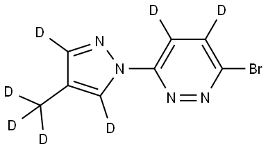 3-bromo-6-(4-(methyl-d3)-1H-pyrazol-1-yl-3,5-d2)pyridazine-4,5-d2 Structure