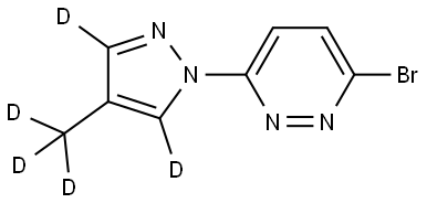 3-bromo-6-(4-(methyl-d3)-1H-pyrazol-1-yl-3,5-d2)pyridazine Structure