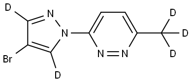 3-(4-bromo-1H-pyrazol-1-yl-3,5-d2)-6-(methyl-d3)pyridazine Structure