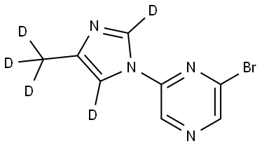 2-bromo-6-(4-(methyl-d3)-1H-imidazol-1-yl-2,5-d2)pyrazine Structure