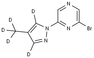 2-bromo-6-(4-(methyl-d3)-1H-pyrazol-1-yl-3,5-d2)pyrazine 구조식 이미지