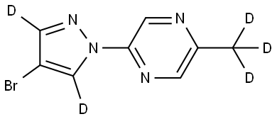 2-(4-bromo-1H-pyrazol-1-yl-3,5-d2)-5-(methyl-d3)pyrazine Structure