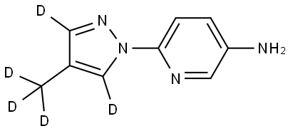6-(4-(methyl-d3)-1H-pyrazol-1-yl-3,5-d2)pyridin-3-amine Structure