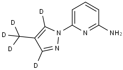 6-(4-(methyl-d3)-1H-pyrazol-1-yl-3,5-d2)pyridin-2-amine Structure