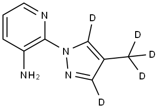 2-(4-(methyl-d3)-1H-pyrazol-1-yl-3,5-d2)pyridin-3-amine Structure