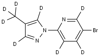 5-bromo-2-(4-(methyl-d3)-1H-pyrazol-1-yl-3,5-d2)pyridine-3,4,6-d3 Structure