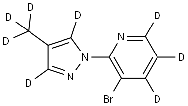 3-bromo-2-(4-(methyl-d3)-1H-pyrazol-1-yl-3,5-d2)pyridine-4,5,6-d3 Structure