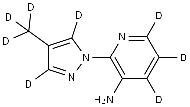 2-(4-(methyl-d3)-1H-pyrazol-1-yl-3,5-d2)pyridin-4,5,6-d3-3-amine Structure