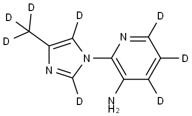 2-(4-(methyl-d3)-1H-imidazol-1-yl-2,5-d2)pyridin-4,5,6-d3-3-amine Structure