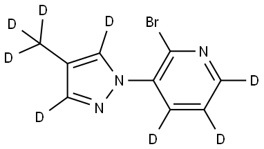 2-bromo-3-(4-(methyl-d3)-1H-pyrazol-1-yl-3,5-d2)pyridine-4,5,6-d3 Structure