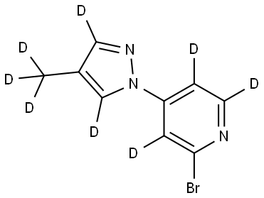 2-bromo-4-(4-(methyl-d3)-1H-pyrazol-1-yl-3,5-d2)pyridine-3,5,6-d3 Structure