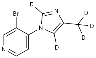 3-bromo-4-(4-(methyl-d3)-1H-imidazol-1-yl-2,5-d2)pyridine Structure