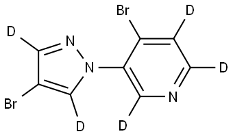 4-bromo-3-(4-bromo-1H-pyrazol-1-yl-3,5-d2)pyridine-2,5,6-d3 Structure