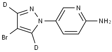 5-(4-bromo-1H-pyrazol-1-yl-3,5-d2)pyridin-2-amine Structure