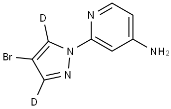 2-(4-bromo-1H-pyrazol-1-yl-3,5-d2)pyridin-4-amine 구조식 이미지