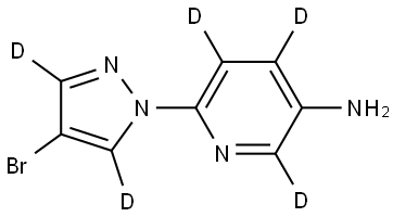 6-(4-bromo-1H-pyrazol-1-yl-3,5-d2)pyridin-2,4,5-d3-3-amine Structure