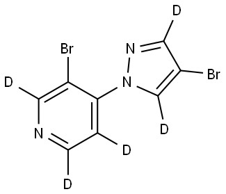 3-bromo-4-(4-bromo-1H-pyrazol-1-yl-3,5-d2)pyridine-2,5,6-d3 Structure