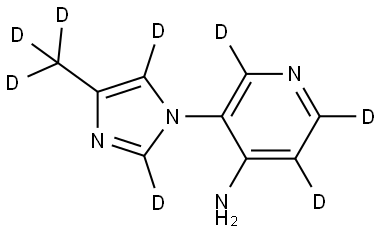 3-(4-(methyl-d3)-1H-imidazol-1-yl-2,5-d2)pyridin-2,5,6-d3-4-amine Structure