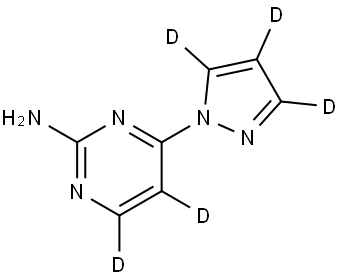 4-(1H-pyrazol-1-yl-d3)pyrimidin-5,6-d2-2-amine Structure