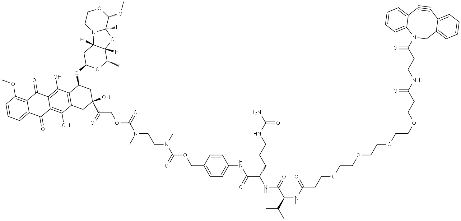 DBCO-PEG4-VC-PAB-DMEA-PNU-159682 Structure