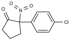 2-(4-chlorophenyl)-2-nitrocyclopentan-1-one Structure
