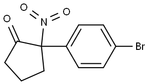 2-(4-bromophenyl)-2-nitrocyclopentan-1-one Structure