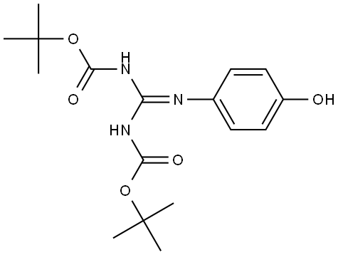 Carbamic acid, N,?N'-?[(4-?hydroxyphenyl)?carbonimidoyl]?bis-?, C,?C'-?bis(1,?1-?dimethylethyl) ester Structure