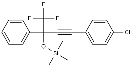 1-(4-chlorophenyl)-4,4,4-trifluoro-3-phenyl-3-(trimethylsilyloxy)but-1-yne Structure