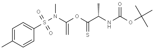 L-Alanine, N-[(1,1-dimethylethoxy)carbonyl]-, 1-[methyl[(4-methylphenyl)sulfonyl]amino]ethenyl ester, (2S)- Structure