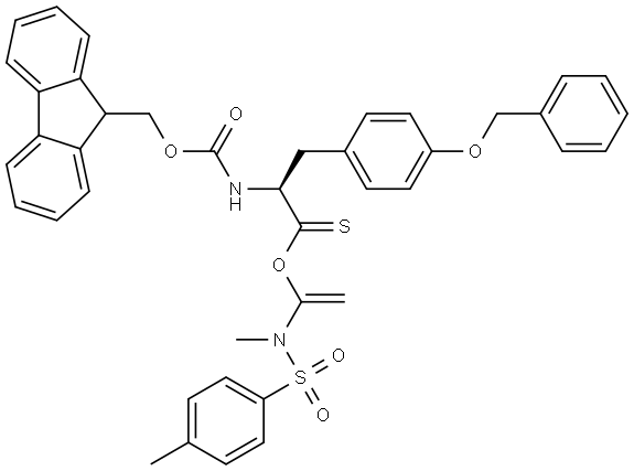 L-Tyrosine, N-[(9H-fluoren-9-ylmethoxy)carbonyl]-O-(phenylmethyl)-, 1-[methyl[(4-methylphenyl)sulfonyl]amino]ethenyl ester, (αS)- Structure