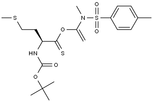 L-Methionine, N-[(1,1-dimethylethoxy)carbonyl]-, 1-[methyl[(4-methylphenyl)sulfonyl]amino]ethenyl ester, (2S)- Structure